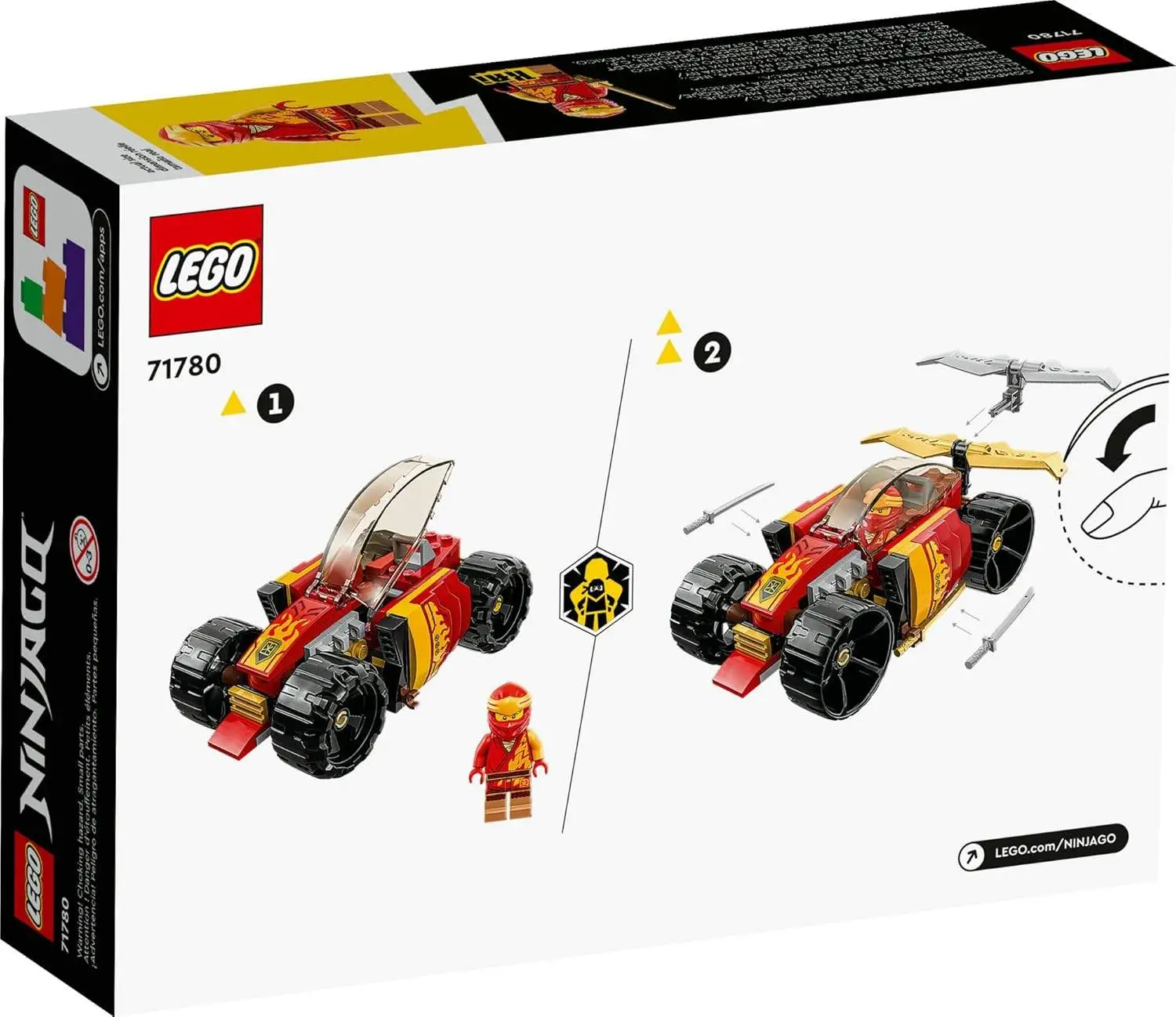 LEGO NINJAGO Kai’s Ninja Race Car EVO 71780 Building Toy Set; Features a Car and a Kai Minifigure for Ages 6+ view 6
