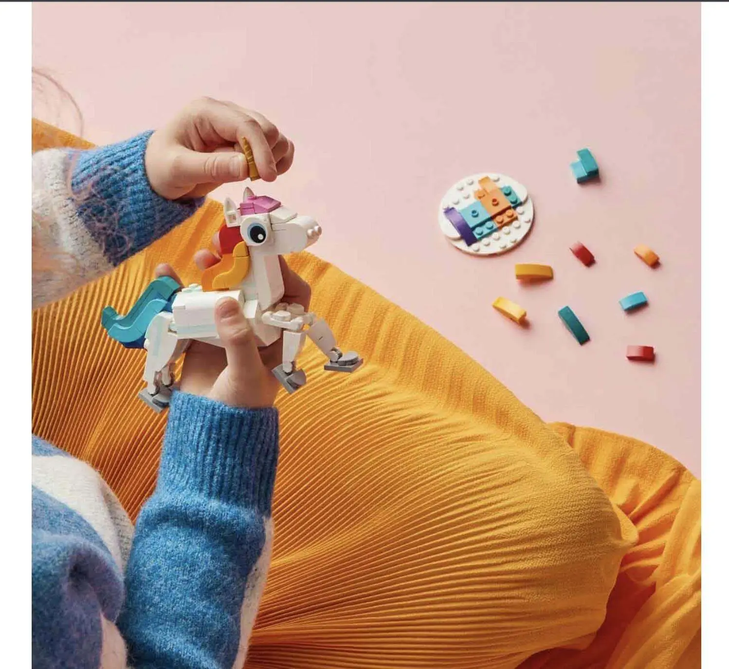 LEGO Creator Magical Unicorn 31140 Building Toy Set, with Unicorn, Seahorse and Peacock Models for Kids Aged 7+ view 8