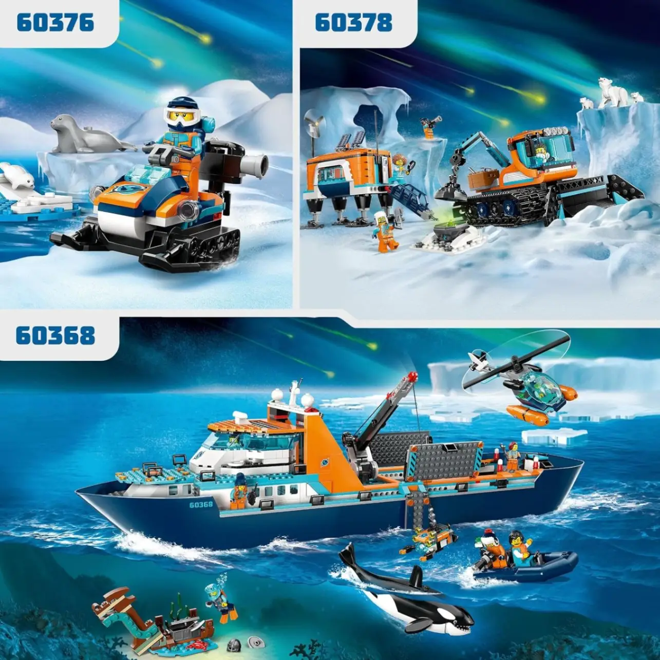 LEGO City Arctic Explorer Snowmobile 60376 Building Toy Set (70 Pcs),Multicolor view 7