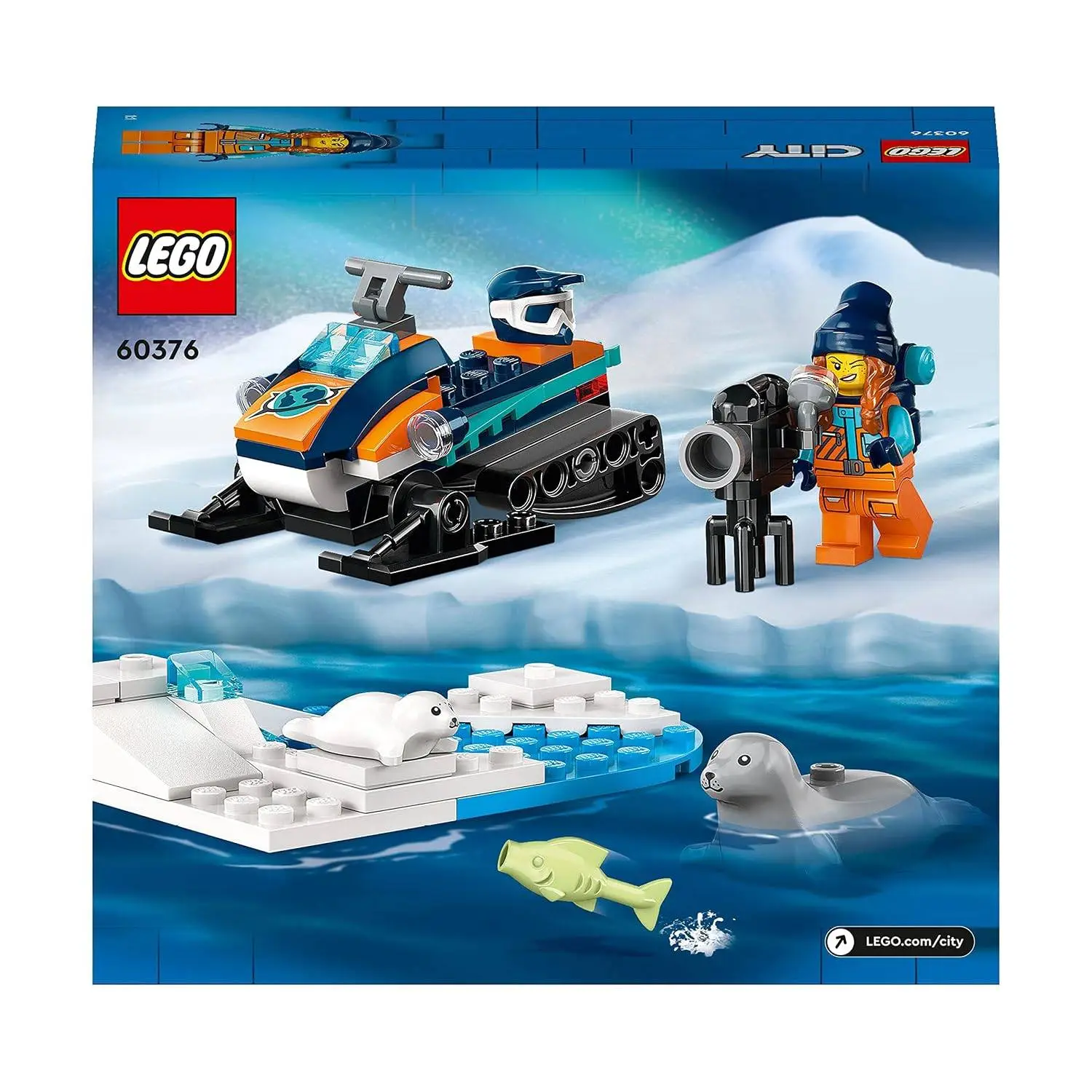 LEGO City Arctic Explorer Snowmobile 60376 Building Toy Set (70 Pcs),Multicolor view 8