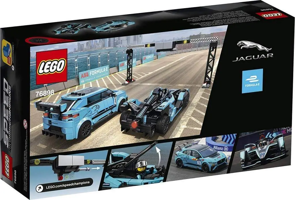 LEGO Speed Champions Formula E Panasonic Jaguar Racing GEN2 car&Jaguar I-PACE eTROPHY 76898 Building Set,Multicolor, 565 Pcs view 4
