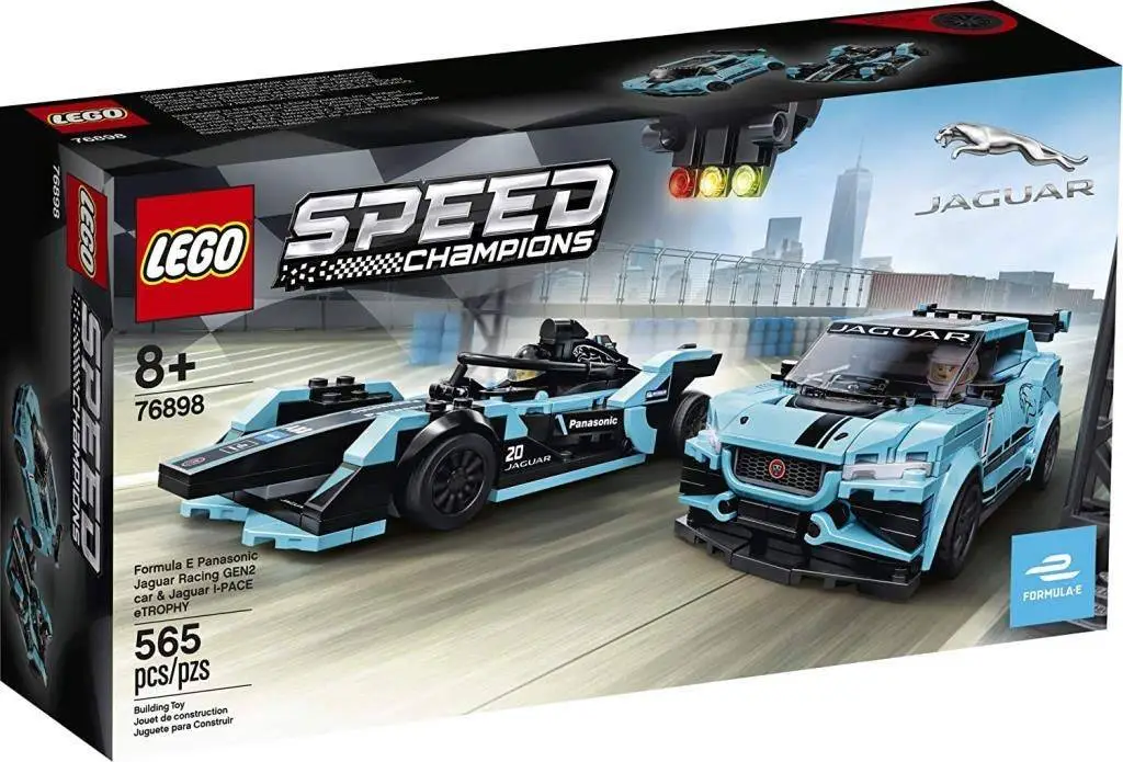 LEGO Speed Champions Formula E Panasonic Jaguar Racing GEN2 car&Jaguar I-PACE eTROPHY 76898 Building Set,Multicolor, 565 Pcs view 6