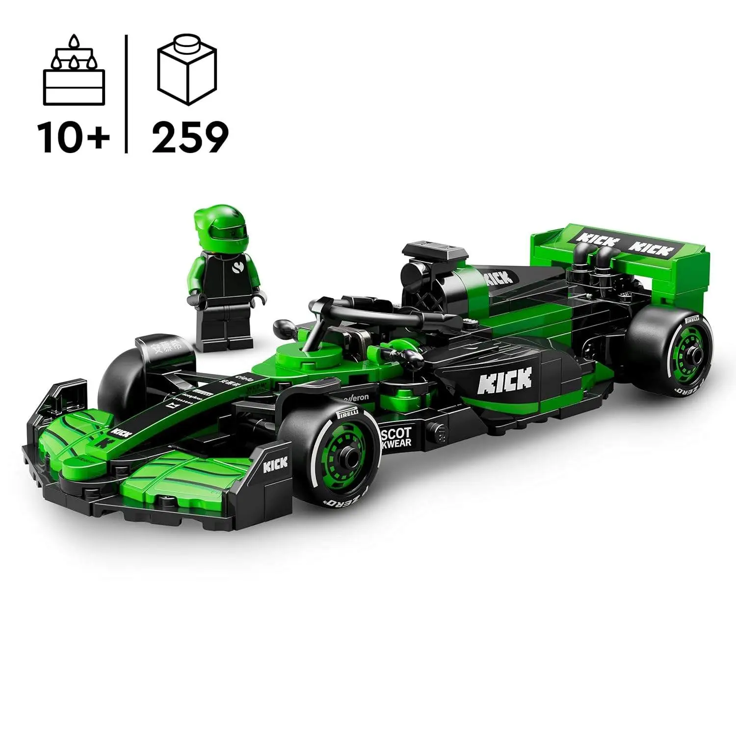 LEGO Speed Champions Kick Sauber F1 Team C44 Race Car Toy Vehicle 77247 Building Blocks Toys for 10+ Gift for Boys and Girls view 3