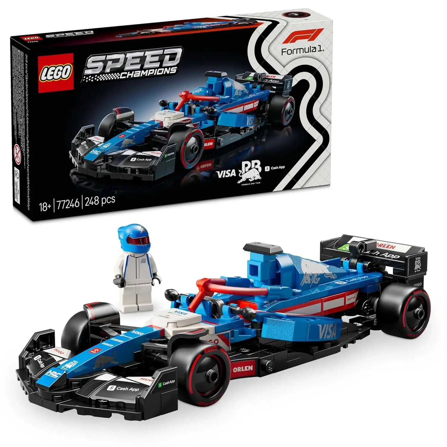 LEGO Speed Champions Visa Cash App RB VCARB 01 F1 Race Car Vehicle Kit 77246 Building Blocks for 18+ Gift