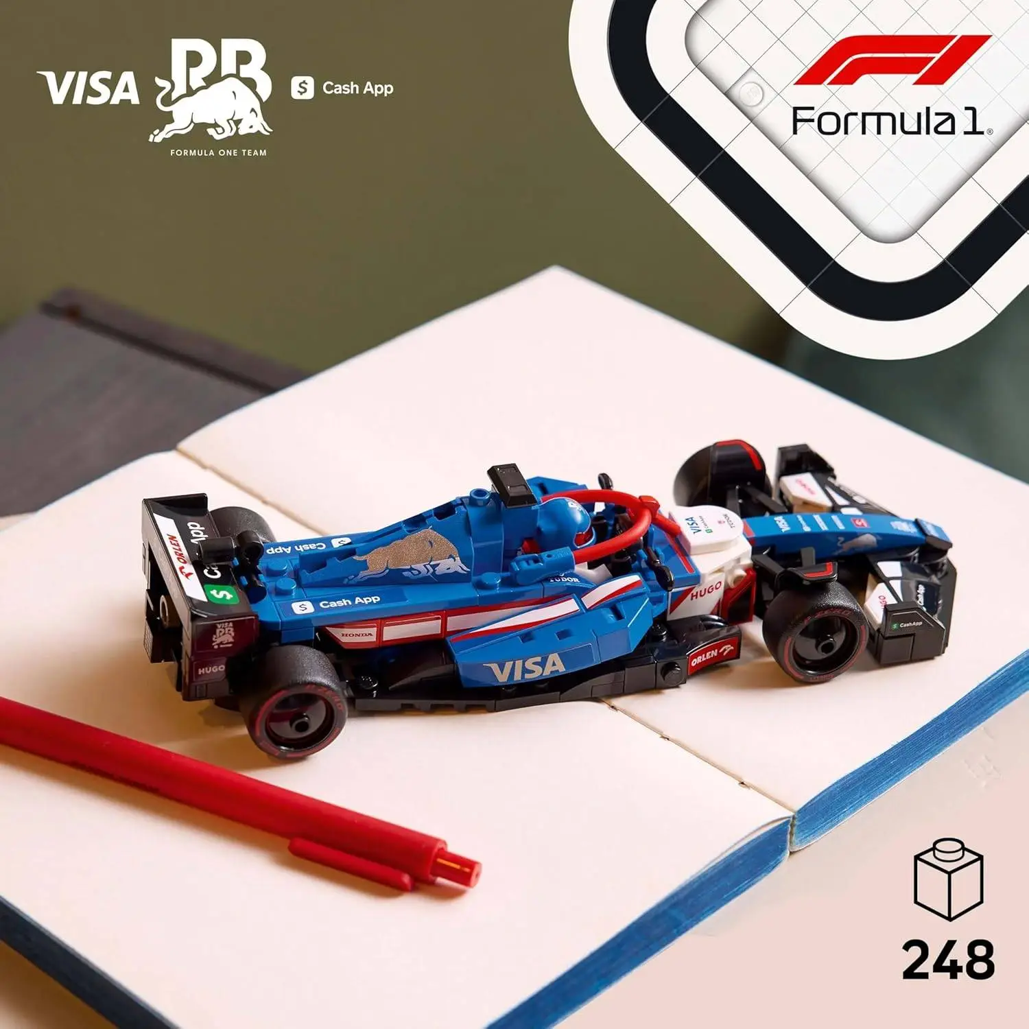 LEGO Speed Champions Visa Cash App RB VCARB 01 F1 Race Car Vehicle Kit 77246 Building Blocks for 18+ Gift view 4