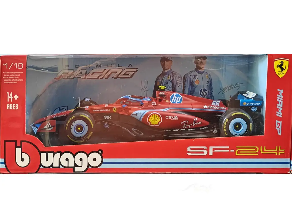 2024 Ferrari SF24 #55 Carlos Sainz Miami GP 1:18 Bburago view 10