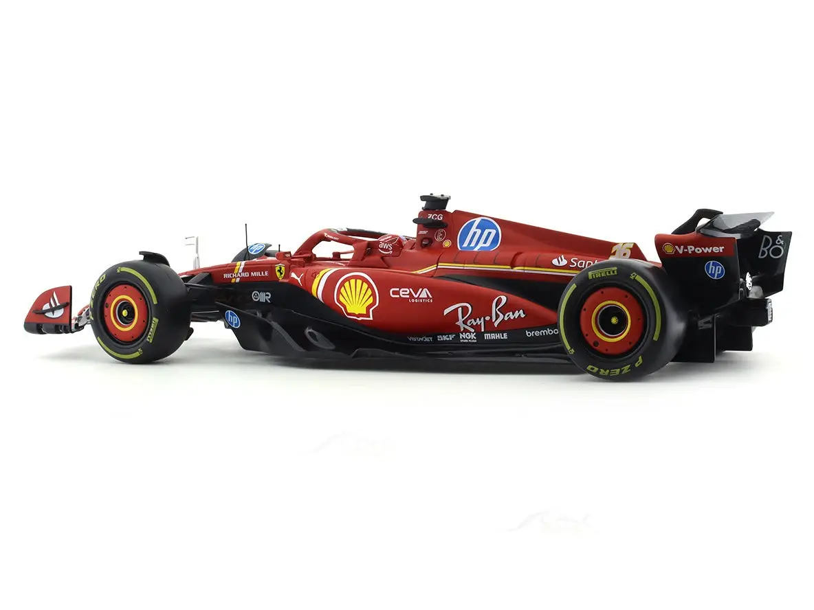 2024 Ferrari SF24 #16 Charles Leclerc 1:18 Bburago Scale Model car collectible view 3
