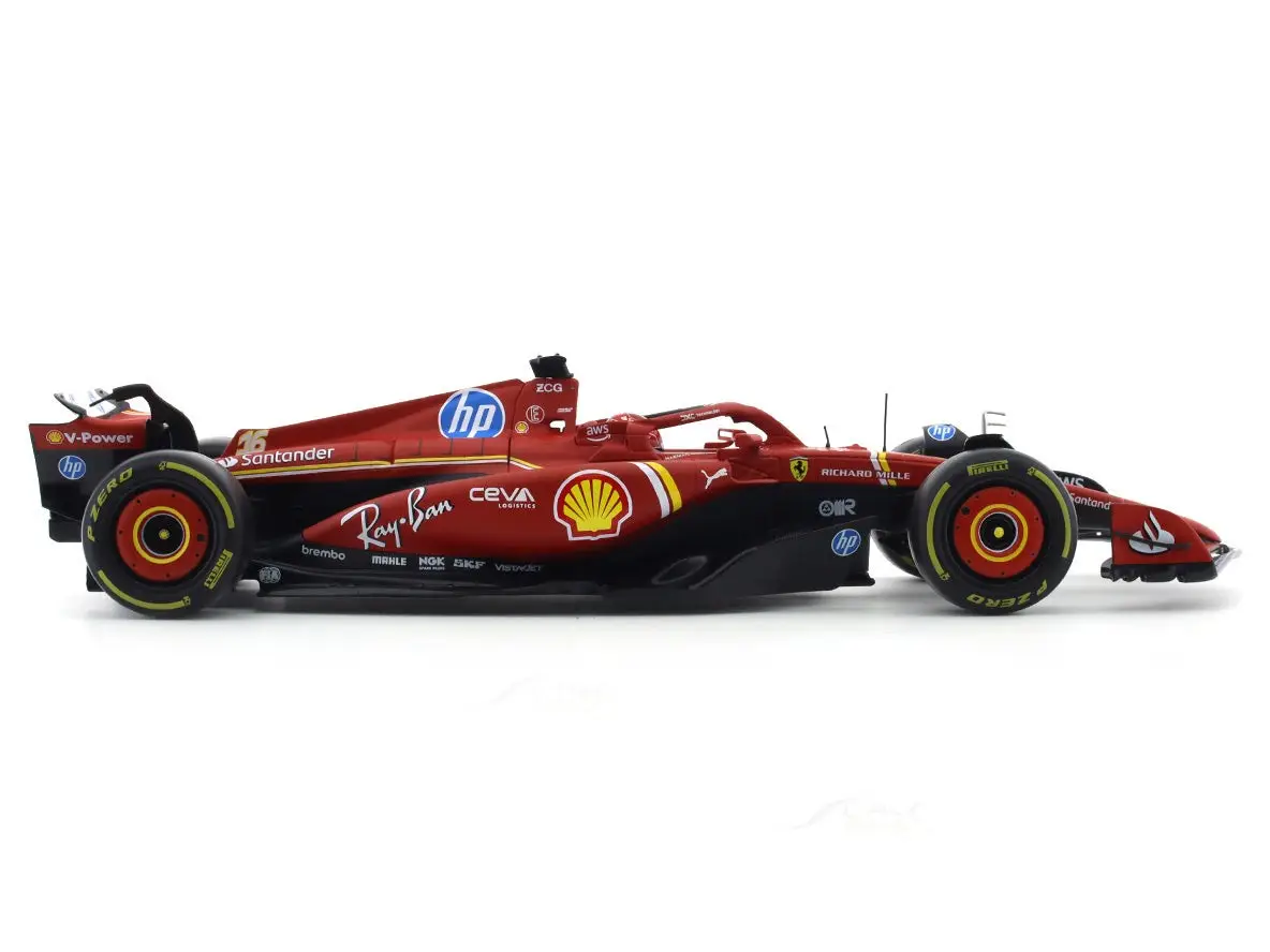 2024 Ferrari SF24 #16 Charles Leclerc 1:18 Bburago Scale Model car collectible view 4