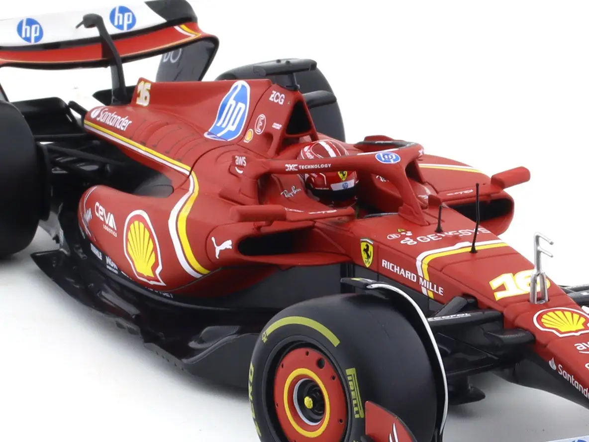 2024 Ferrari SF24 #16 Charles Leclerc 1:18 Bburago Scale Model car collectible view 8