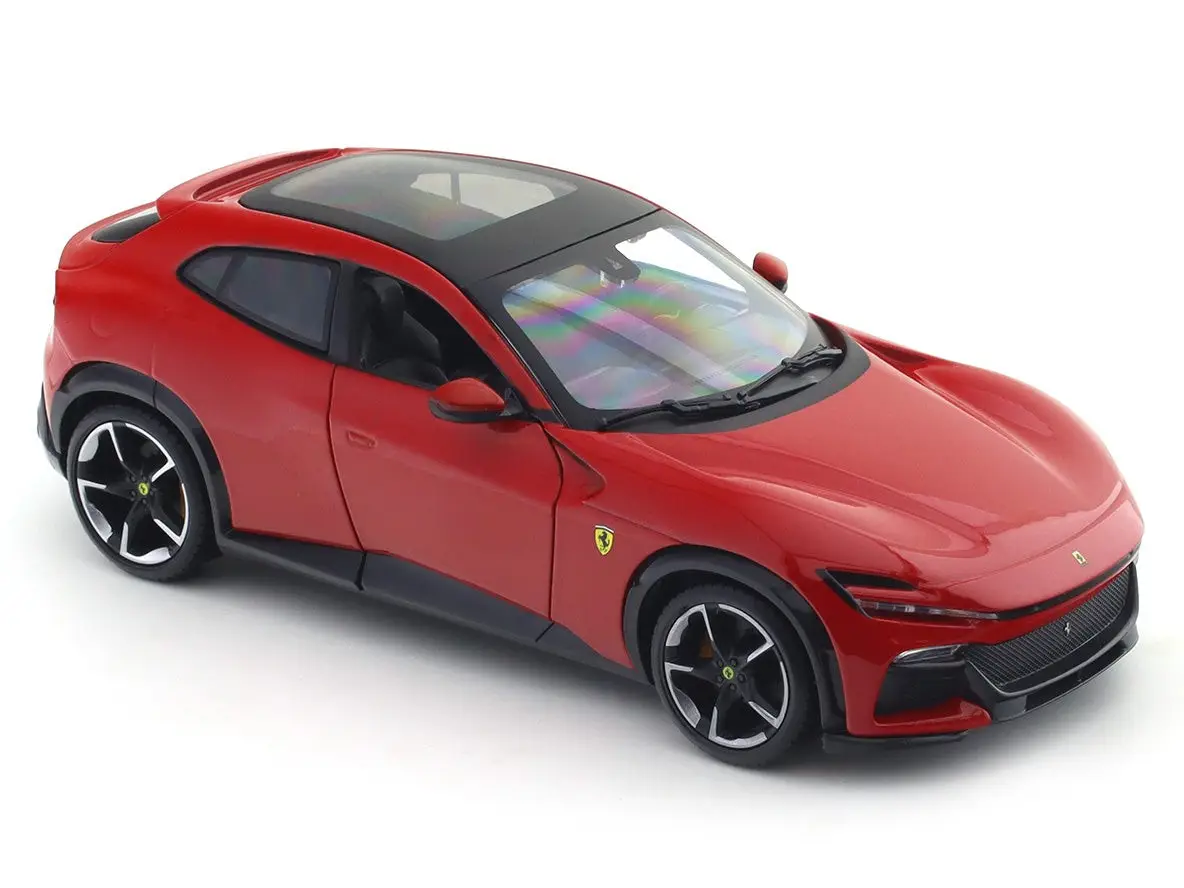 Ferrari Purosangue Red 1:24 Bburago Licensed Diecast Scale Model Car with Acrylic Cover view 2