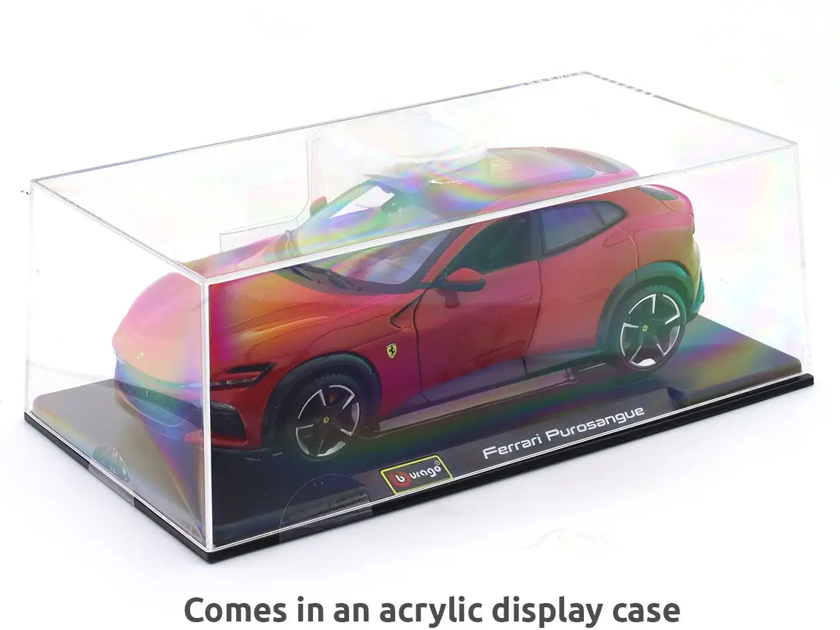 Ferrari Purosangue Red 1:24 Bburago Licensed Diecast Scale Model Car with Acrylic Cover view 6
