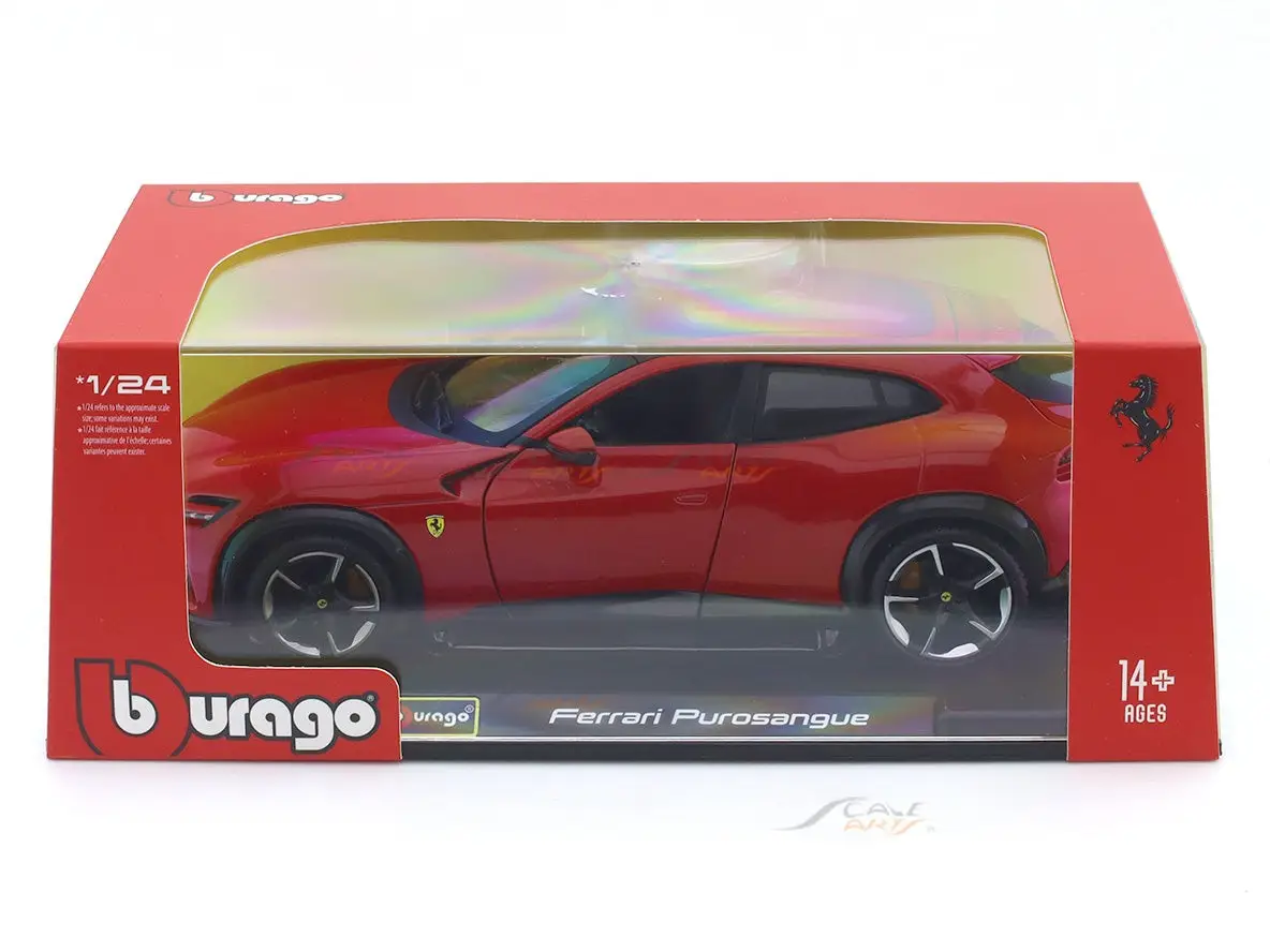 Ferrari Purosangue Red 1:24 Bburago Licensed Diecast Scale Model Car with Acrylic Cover view 7