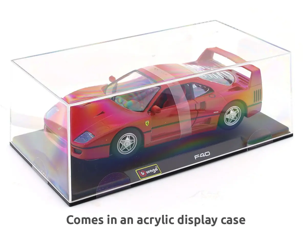 Ferrari F40 with Acrylic case 1:24 Bburago licensed diecast Scale Model car collectible view 2