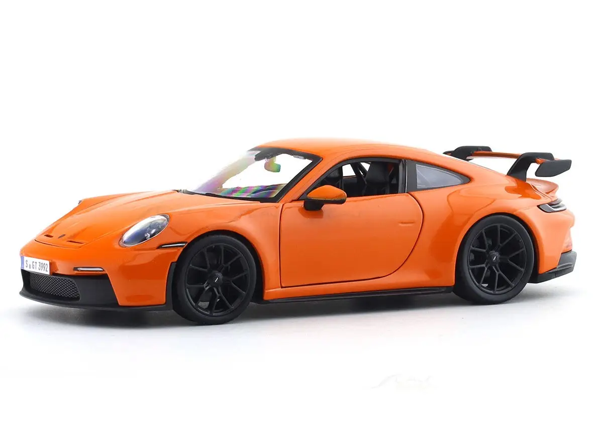 Porsche 911 GT3 Orange with Acrylic Case 1:24 Bburago Licensed Diecast Model car