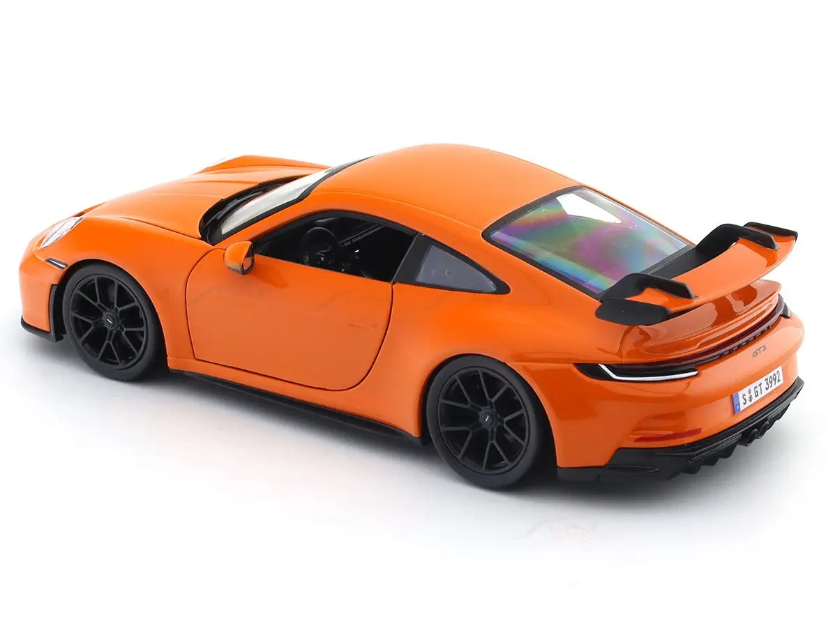 Porsche 911 GT3 Orange with Acrylic Case 1:24 Bburago Licensed Diecast Model car view 3