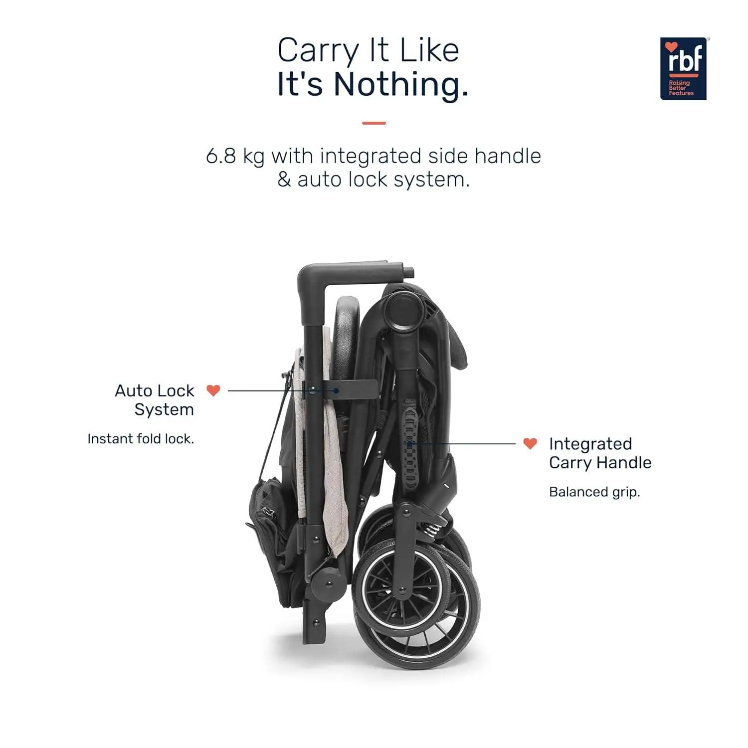 Growgether GOLITE Travel Stroller | Cabin Compatible Lightweight Stroller for Baby & Toddler | 5 Point Safety Harness | Full Recline | 360° Swivel Shock Absorber Wheels | Compact Fold | Mosquito Net Included | 0-4 Years (Up to 22 kg) | 1 Year WARRANTY | Beige view 8