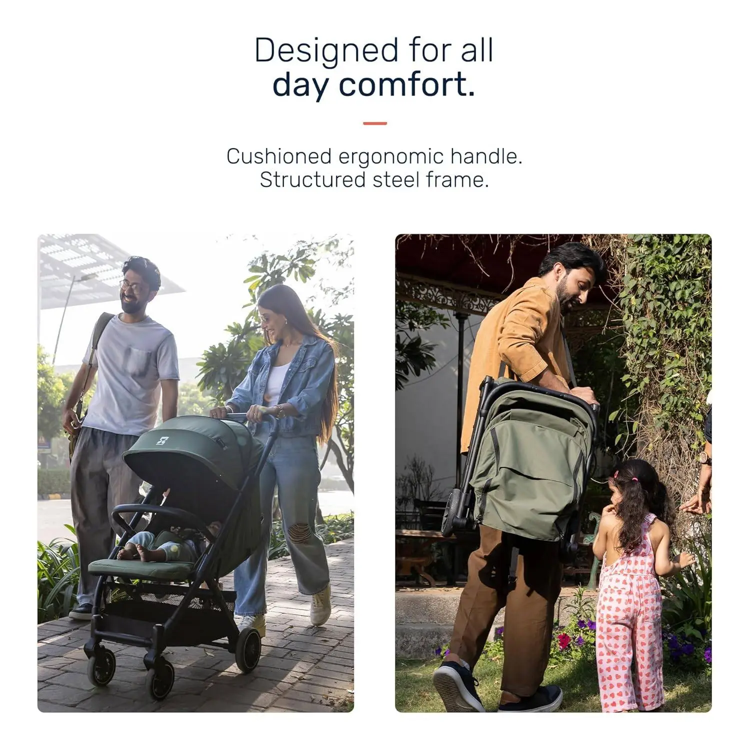 Growgether VELOX Travel Stroller | One-Hand Fold with Auto Lock | Lightweight Stroller for Baby & Toddler 0-4 Years (Up to 22 kg) | Full Recline | Mesh Ventilation | UV Canopy | Shoulder Strap | EN 1888 Certified | Mosquito Net Included | 1 Year WARRANTY | Black view 8