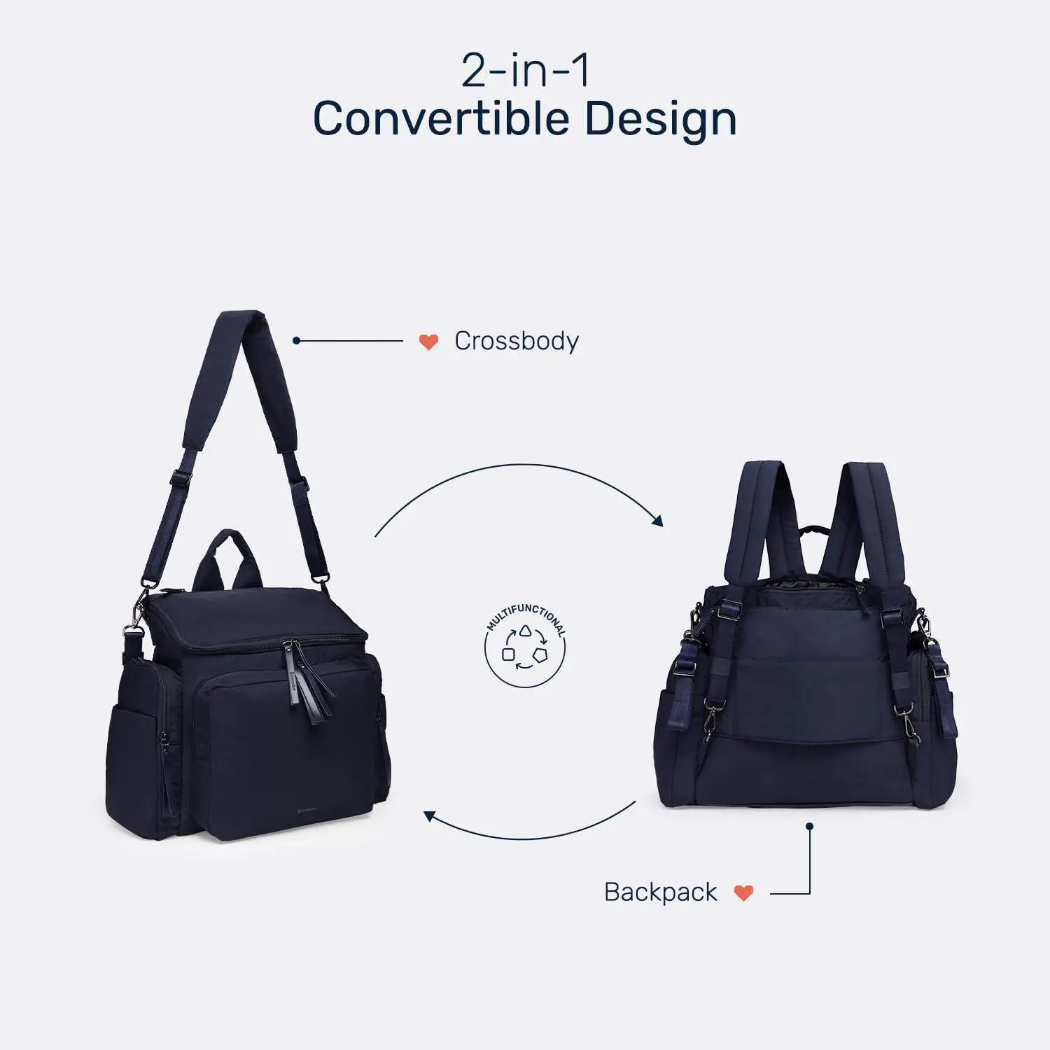 Growgether MOVA 3-in-1 Diaper Bag 40L | Multifunctional Baby Bag with Thermal Bottle Pockets, Magnetic Closures & Luggage Sleeve | Sling-to-Backpack, Waterproof, Lightweight -Olive | 6 Months Warranty view 4