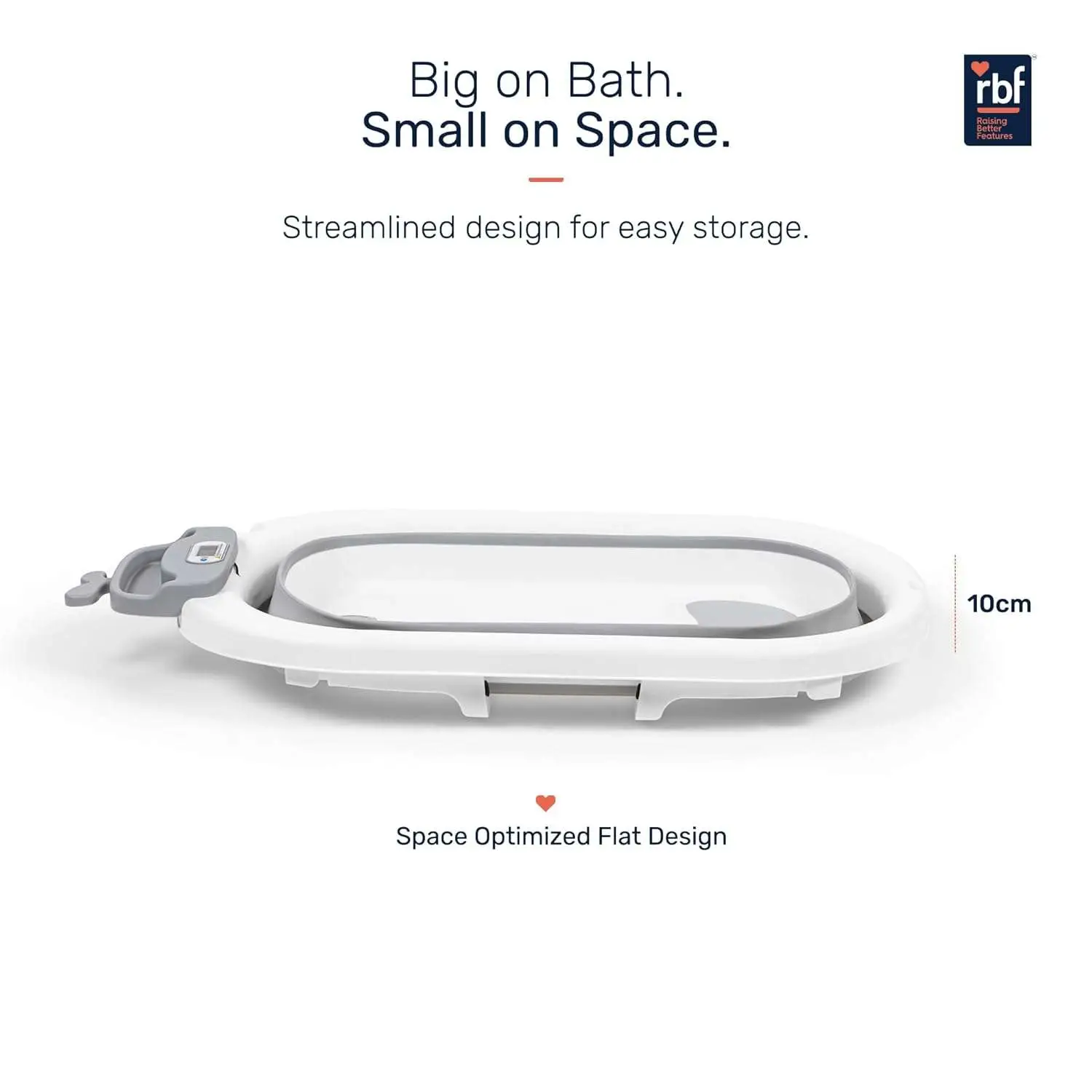 Growgether 4-in-1 Foldable Baby Bath Tub Set with Ergonomic Spinal Support | 0-36 Months (Up to 20kg) | Built-in Smart Temperature Sensor & Anti-Skid Base | Includes Bather, Bucket, Cap & Mug | 6 Months Warranty view 4
