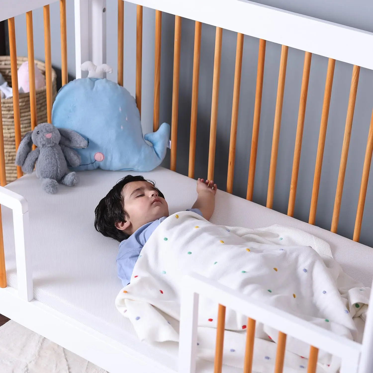 Growgether APEX 4-in-1 Convertible Crib & Aero Fiber Mattress Combo | India’s 1st Breathable SIDS-Safe Mattress | 100% Washable, Hypoallergenic Pinewood LVL Crib for 0-4 Yrs | 1 Year Warranty view 2