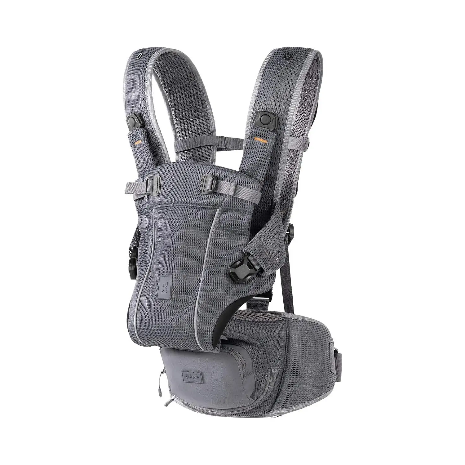 Growgether LYFTA 4-in-1 Baby Carrier with Hip Seat | EN13209 Certified | Magnetic Buckle | Breathable Soft Mesh | Adjustable Waistbelt & Straps | Sunhood & Storage Pocket | 4-36 Months (Up to 15 kg) (Grey) | 6 Months Warranty
