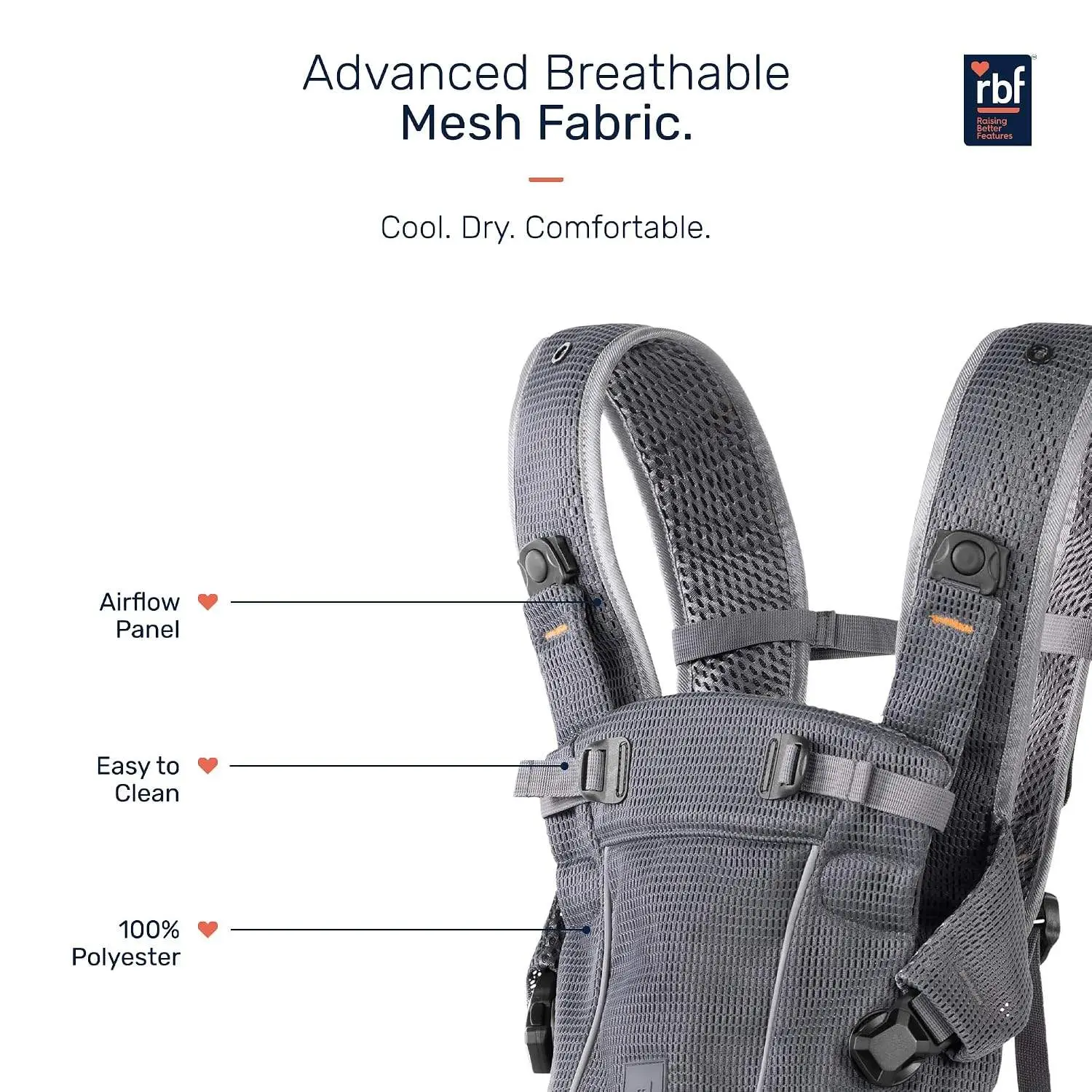 Growgether LYFTA 4-in-1 Baby Carrier with Hip Seat | EN13209 Certified | Magnetic Buckle | Breathable Soft Mesh | Adjustable Waistbelt & Straps | Sunhood & Storage Pocket | 4-36 Months (Up to 15 kg) (Grey) | 6 Months Warranty view 5
