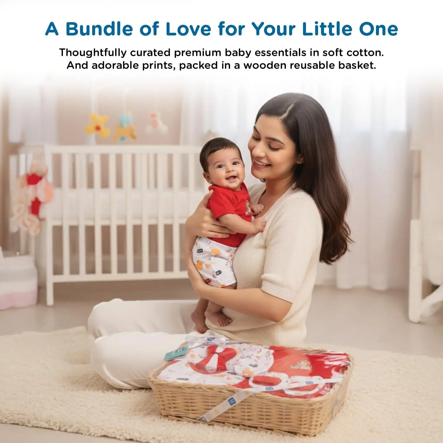 Mee Mee New Born Baby Gift Set | Soft Cotton Clothing Essentials for Infants/Baby Girls, Boys | Baby Shower Clothing Hamper (8 Pieces, Red)|Perfect Gift for New Born Baby view 2