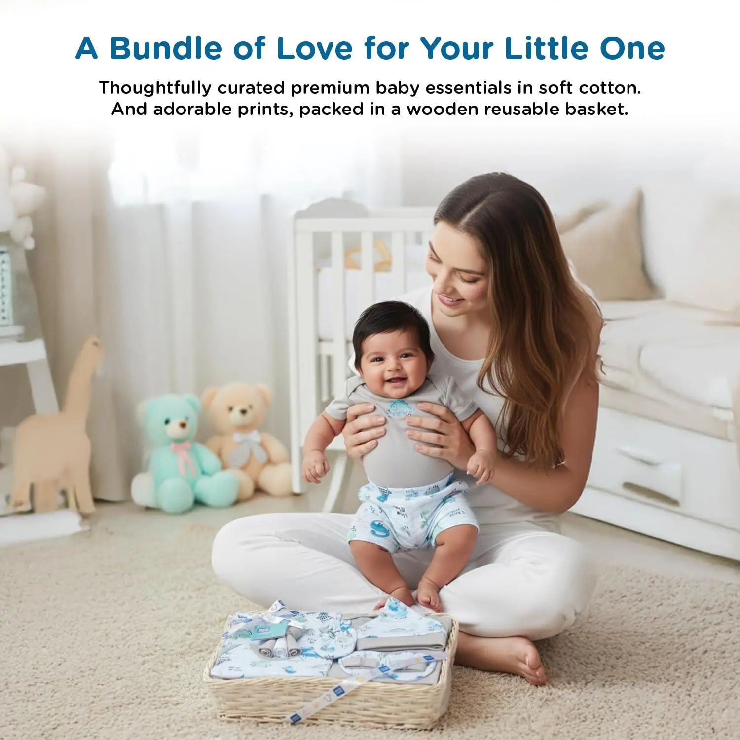Mee Mee New Born Baby Gift Set | Soft Cotton Clothing Essentials for Infants/Baby Girls, Boys | Baby Shower Clothing Hamper (8 Pieces, Grey)|Perfect Gift for New Born Baby view 2
