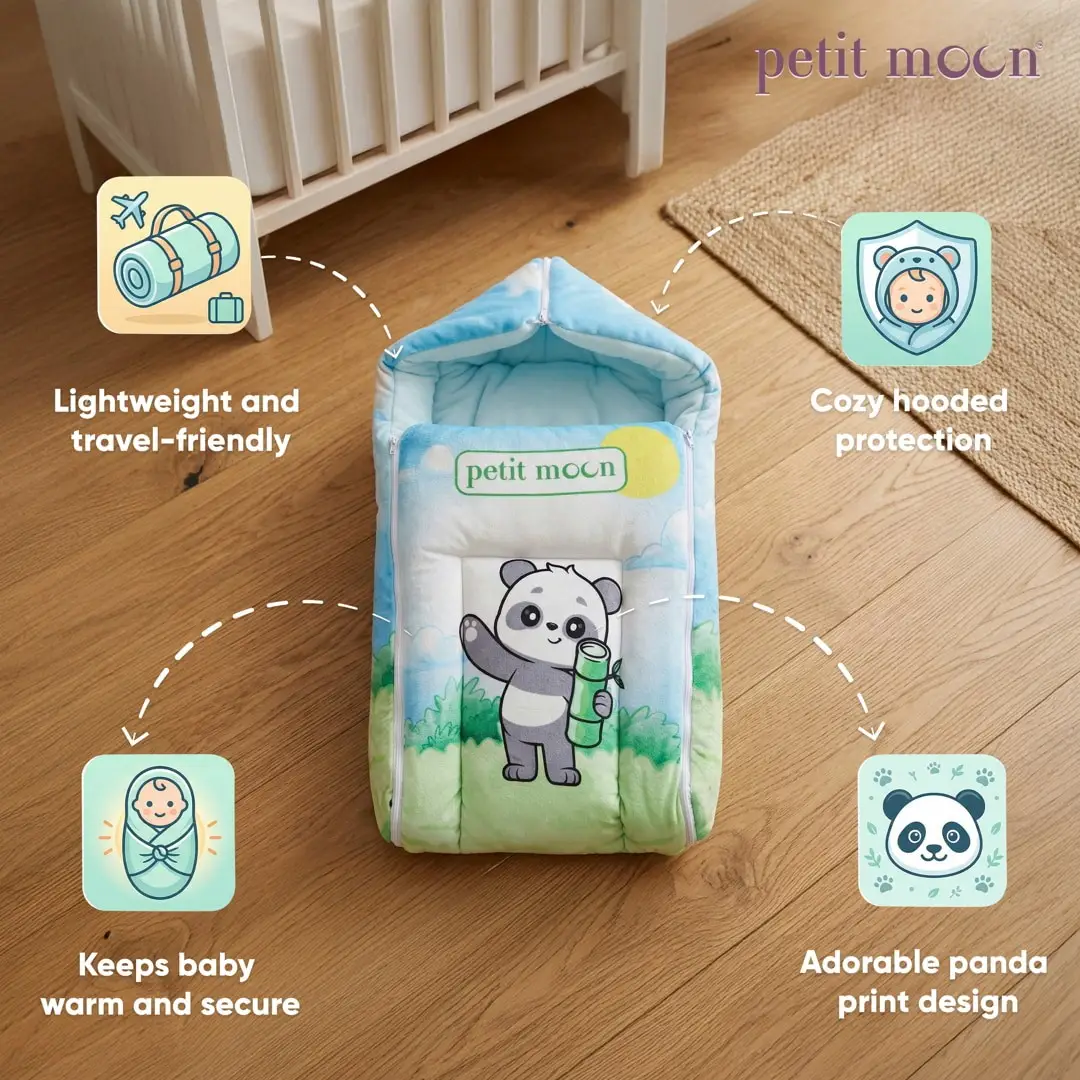 Petit Moon Baby sleeping bag blue view 2