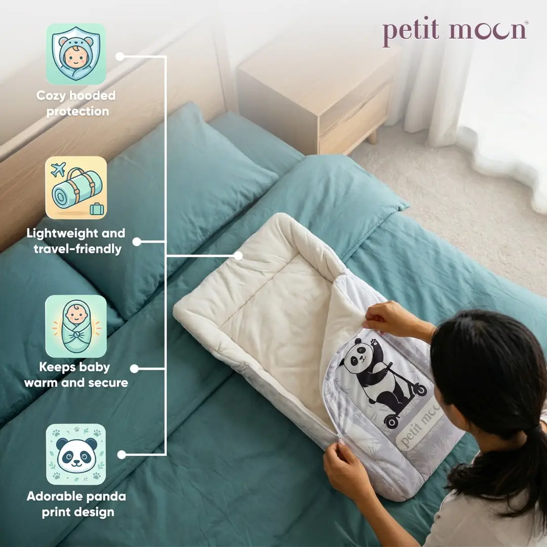 Petit Moon Baby sleeping bag gray view 4