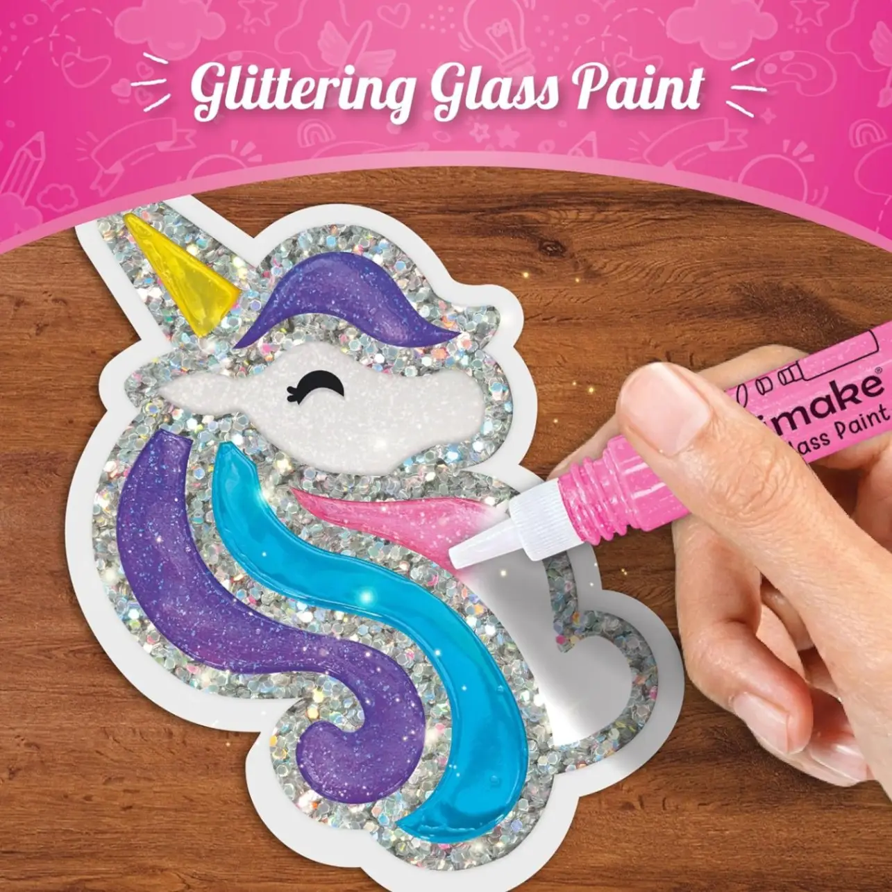 Imagimake DIY Unicorn Jelly Stickers | 25+ Stickers - Paint, Peel & Stick | Glass Painting Activity Set with 15 Paint Tubes | Art and Craft Kit for Kids 3-6 Years | Birthday Gift for Girls Age 3+ view 4