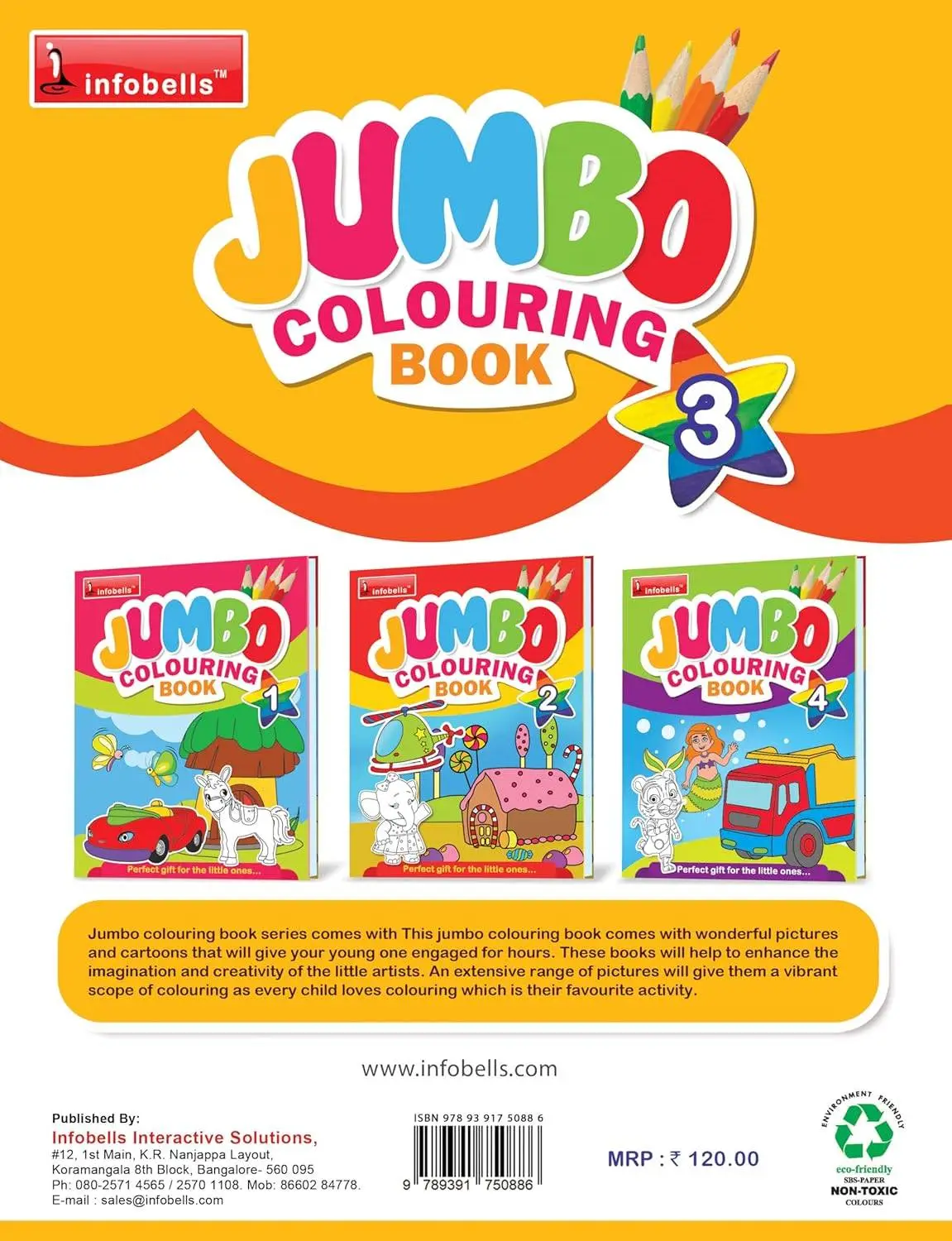 Jumbo Activity Colouring Best Gift for Drawing and Painting Books Vol 3 view 2