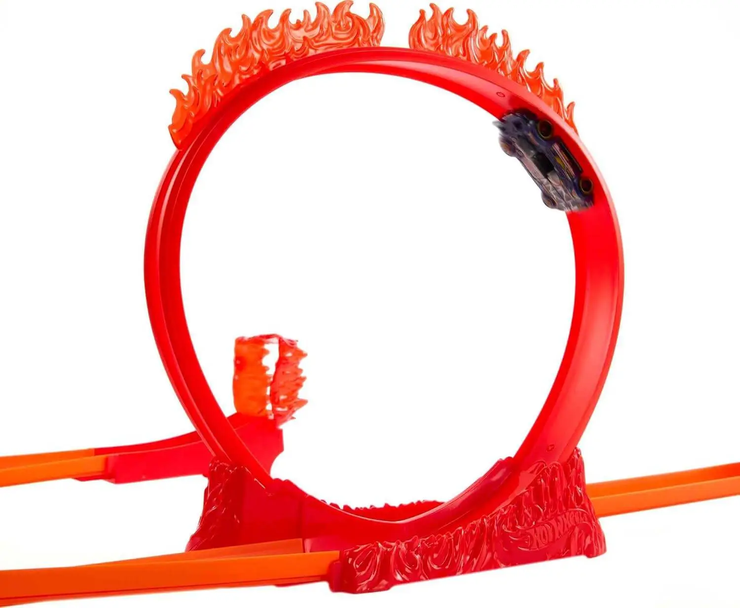 Hot Wheels® Track Set, Fire-Themed Track Set & 1 Hot Wheels® Car, 16 Track-Building and Stunting Components in Stackable Toy Storage Box view 5