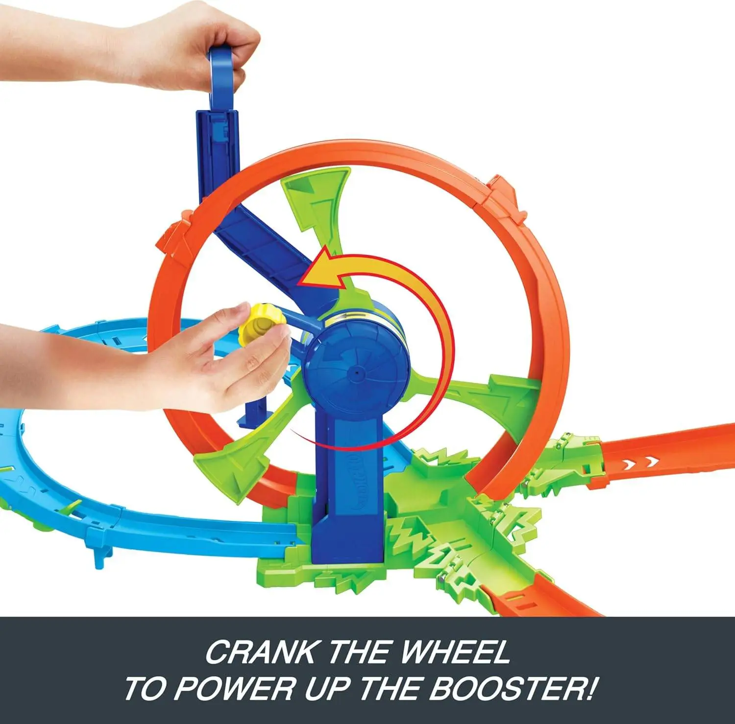 Hot Wheels Toy Car Track Set, Launch and Loop Playset & 1:64 Scale Die-Cast Vehicle, Crash Area on Figure 8 Track with Loop-Kicker Booster view 5