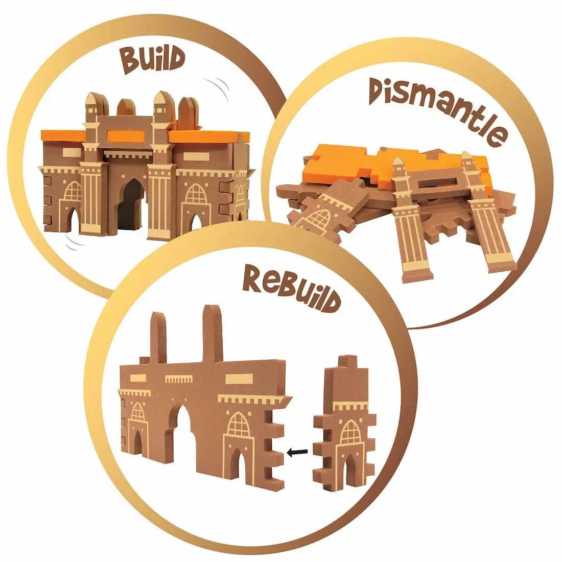 Imagimake Mapology Monuments of India - Construction Set - Make 10 Monuments - Educational Toy for Boys & Girls Above 5 Years Kids (Multicolour) (10 Pieces) view 3