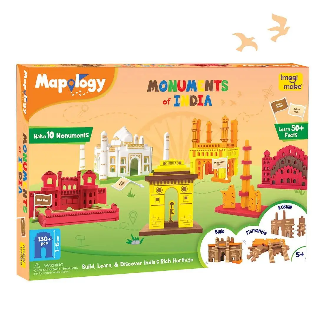 Imagimake Mapology Monuments of India - Construction Set - Make 10 Monuments - Educational Toy for Boys & Girls Above 5 Years Kids (Multicolour) (10 Pieces) view 4