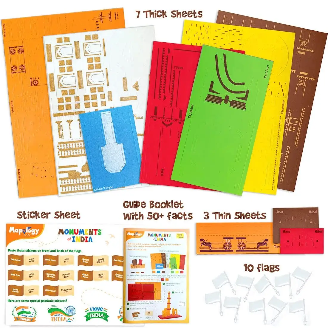 Imagimake Mapology Monuments of India - Construction Set - Make 10 Monuments - Educational Toy for Boys & Girls Above 5 Years Kids (Multicolour) (10 Pieces) view 6