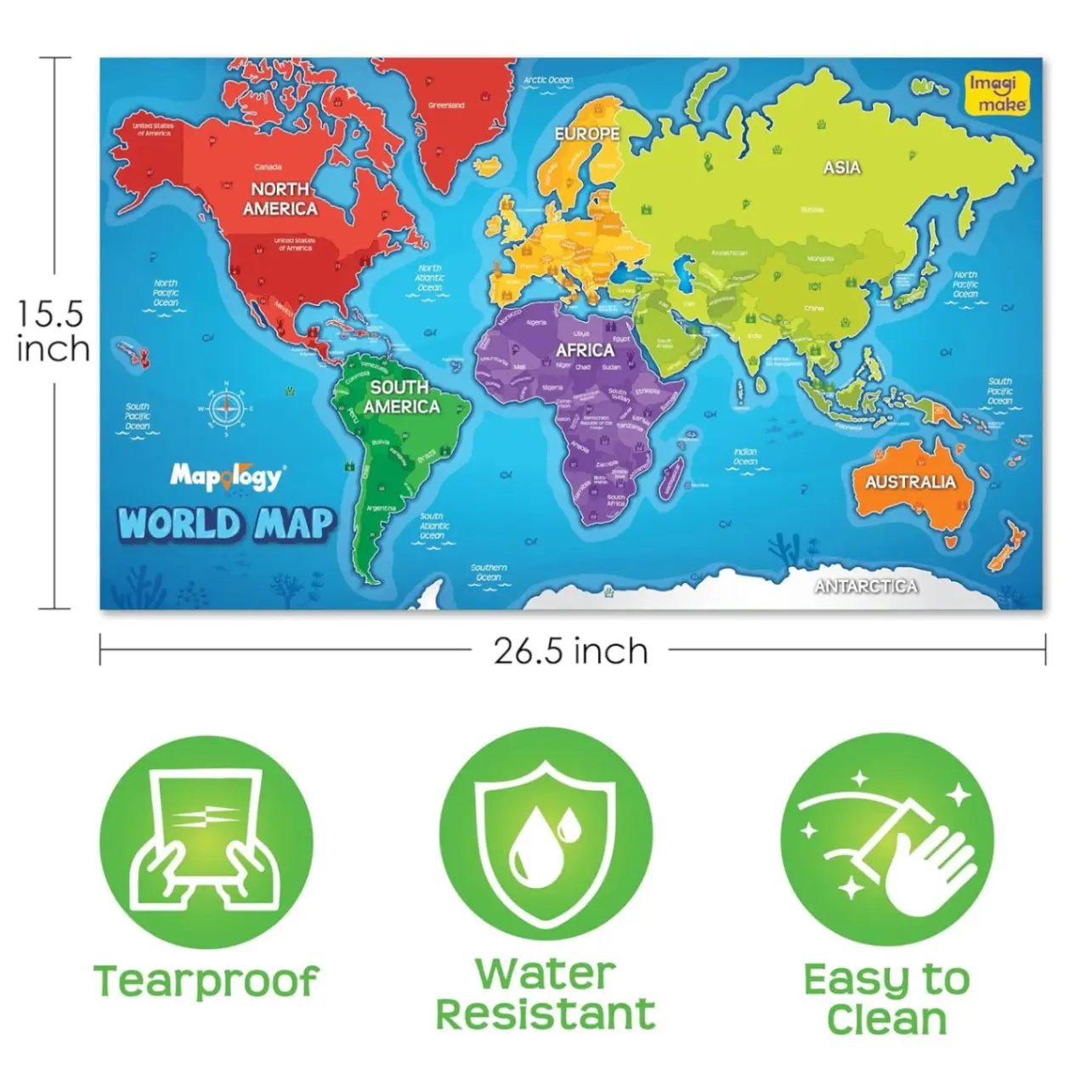 Imagimake Mapology World Map with Reusable Stickers | Educational Toy | Learning Toys For Kids Age 7+| Best Birthday Gift for Kids Age 5,6, 7, 8 view 5