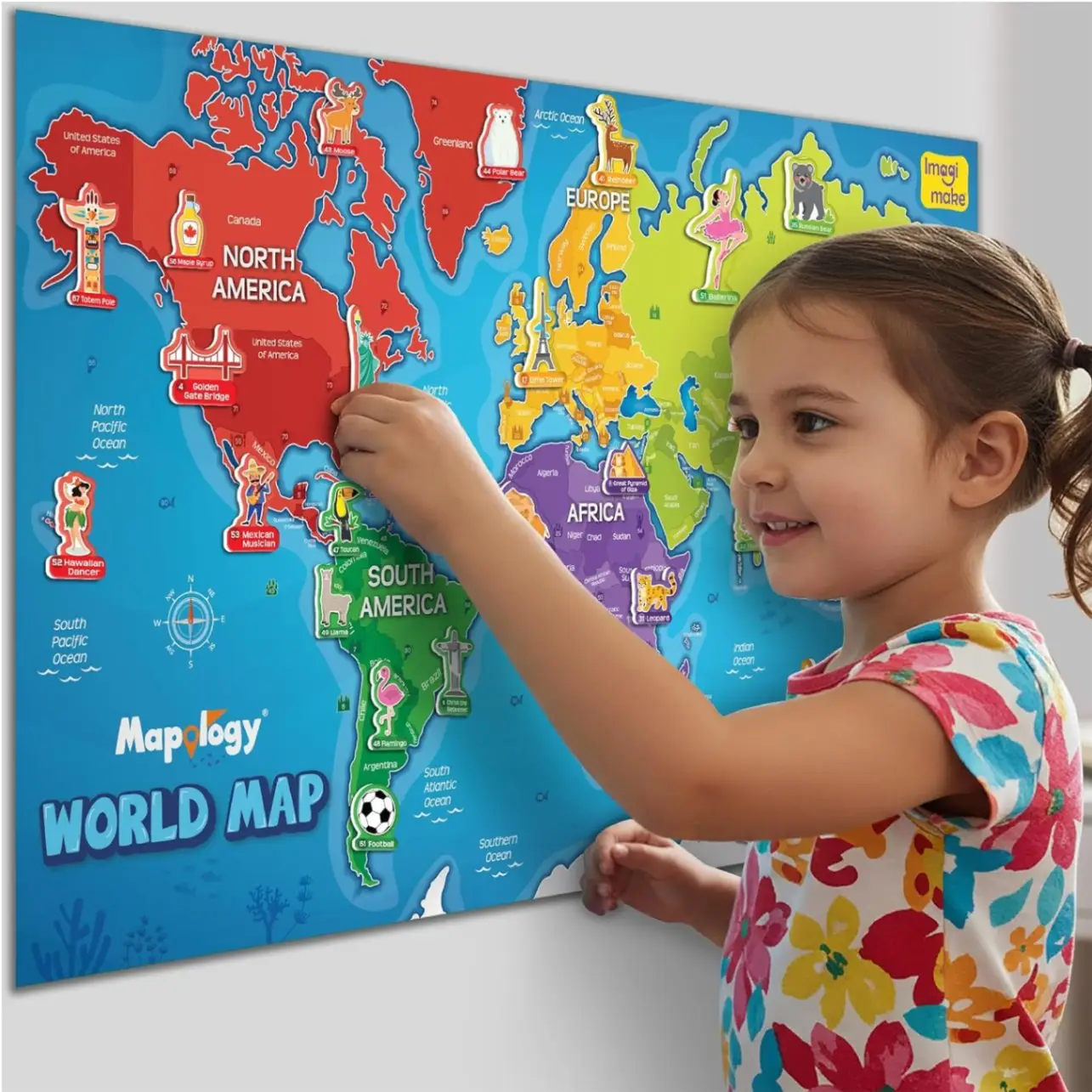 Imagimake Mapology World Map with Reusable Stickers | Educational Toy | Learning Toys For Kids Age 7+| Best Birthday Gift for Kids Age 5,6, 7, 8 view 6