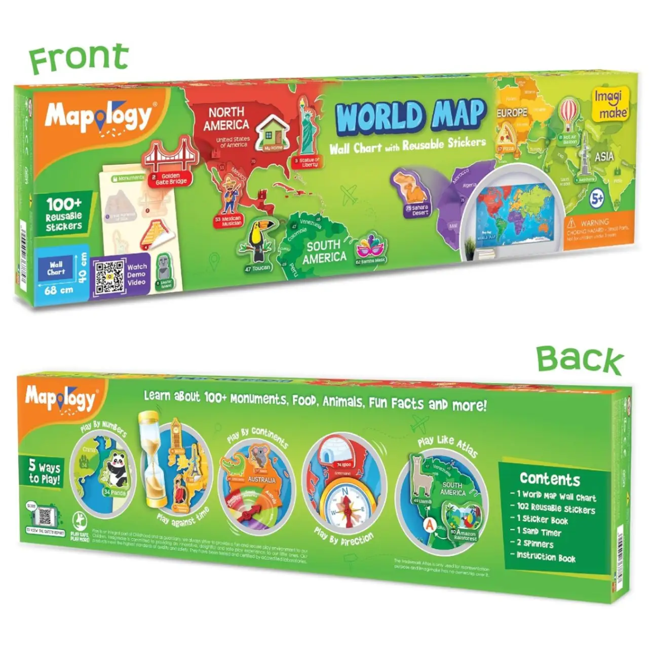 Imagimake Mapology World Map with Reusable Stickers | Educational Toy | Learning Toys For Kids Age 7+| Best Birthday Gift for Kids Age 5,6, 7, 8 view 9