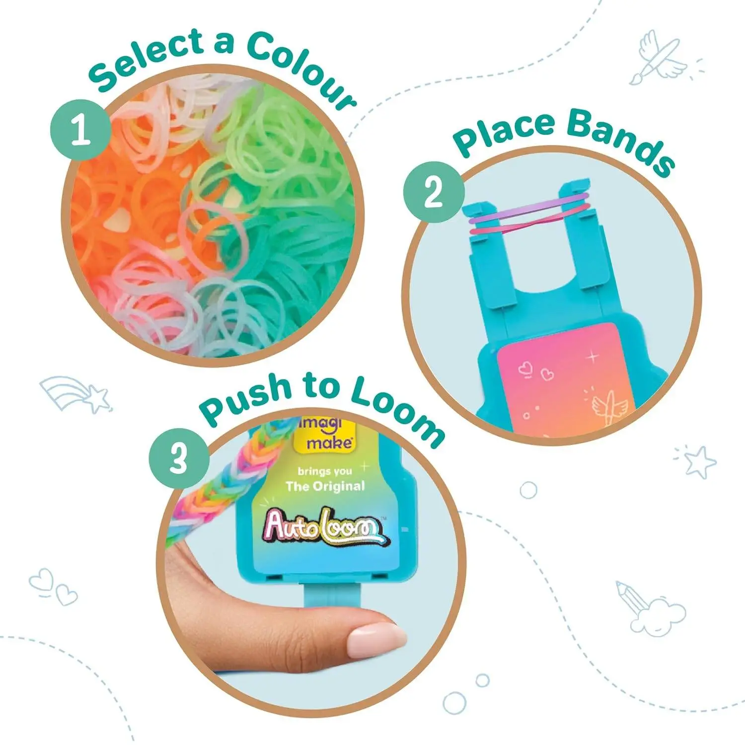 Imagimake Rainbow Loom Glow in the Dark Kit | Bracelet Making kit with 450+ Bands & Clips | Auto Loom Tool |DIY Art & Craft Kit |Travel Toys | Creative Gift for Girls Age 7+ view 2