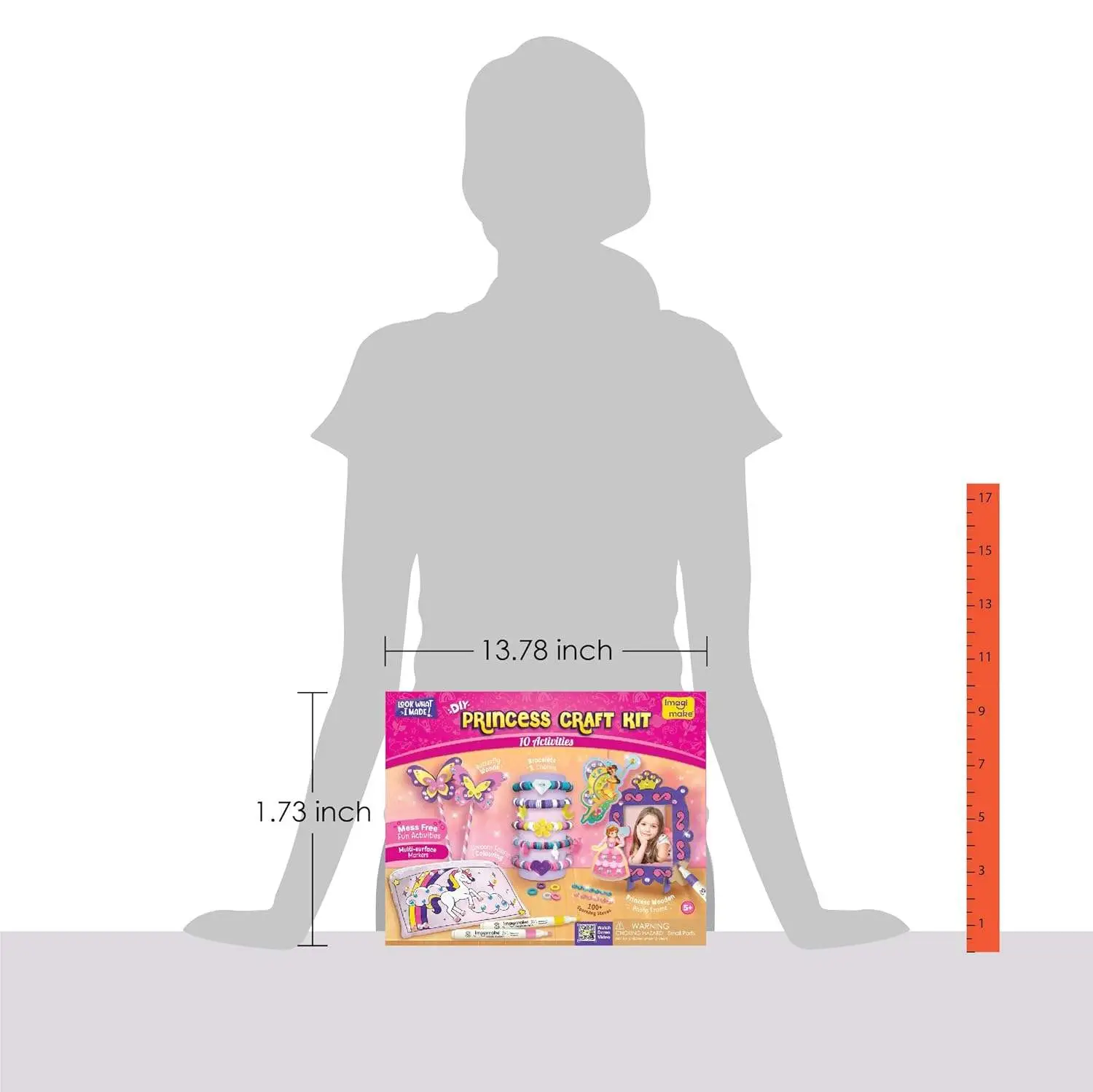 Click to see full view Imagimake Princess Craft Kit | 10 Mess-Free Activities | DIY Flat Bead Bracelets, Unicorn Pouch, Butterfly Wands & Photo Frame | 400+ Craft Supplies | Birthday Gift for Girls | Art Kit for Kids 6-12 view 2