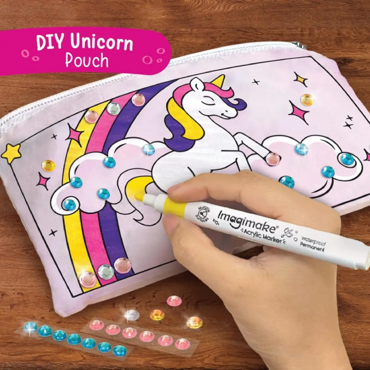 Click to see full view Imagimake Princess Craft Kit | 10 Mess-Free Activities | DIY Flat Bead Bracelets, Unicorn Pouch, Butterfly Wands & Photo Frame | 400+ Craft Supplies | Birthday Gift for Girls | Art Kit for Kids 6-12 view 5