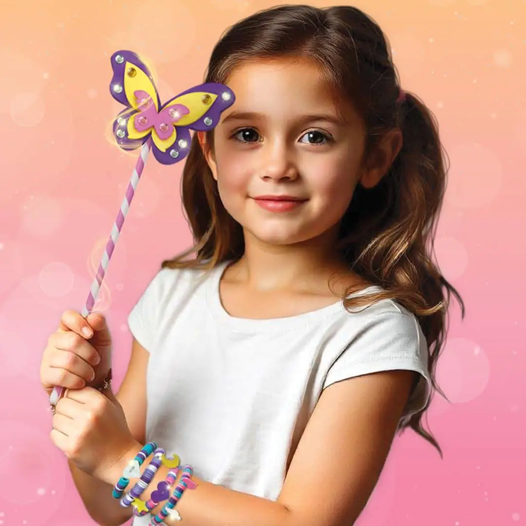 Click to see full view Imagimake Princess Craft Kit | 10 Mess-Free Activities | DIY Flat Bead Bracelets, Unicorn Pouch, Butterfly Wands & Photo Frame | 400+ Craft Supplies | Birthday Gift for Girls | Art Kit for Kids 6-12 view 8