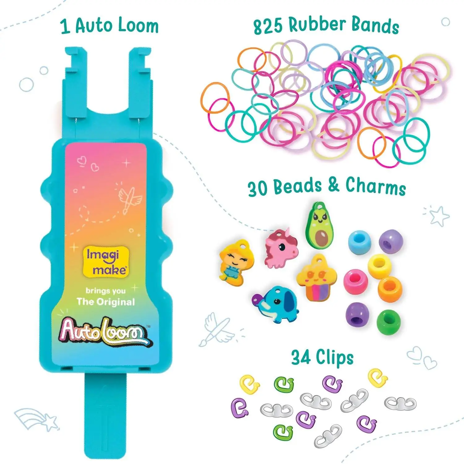 Imagimake Rainbow Loom Bracelet Making Kit |825+ Bands, Charms & Beads with Auto Loom Tool | DIY Art & Craft Kit | Travel Toys | Creative Gift for Girls Age 7+ view 5