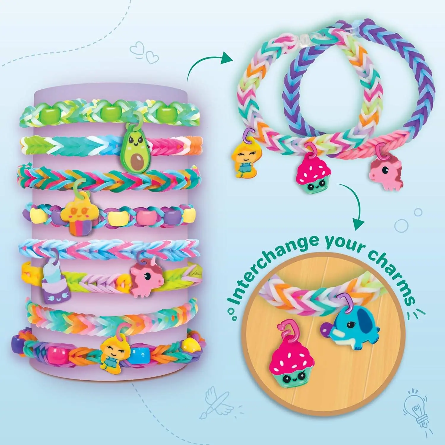 Imagimake Rainbow Loom Bracelet Making Kit |825+ Bands, Charms & Beads with Auto Loom Tool | DIY Art & Craft Kit | Travel Toys | Creative Gift for Girls Age 7+ view 6