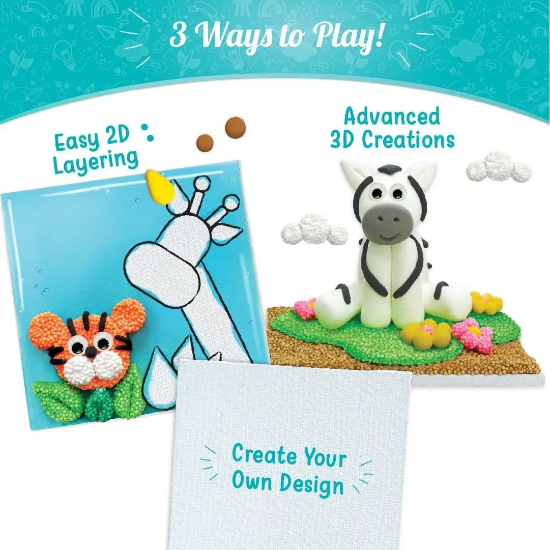 Imagimake Clay Murals - Jungle - Modelling Clay & Glass Paint - 5 Designs - Art & Craft Kit - Age 5 Years+, Multicolor view 4