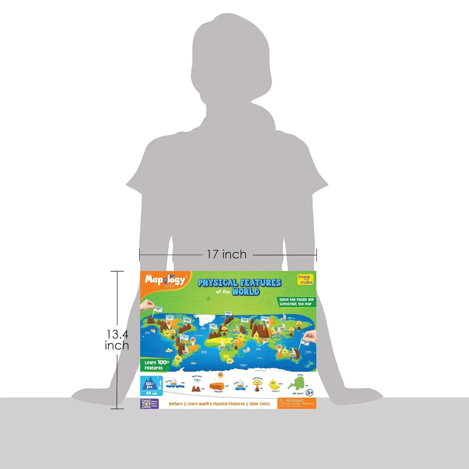 Imagimake Mapology Physical Features of World Map | 3D Puzzle & Construction Toy | Birthday Gift for Girls & Boys Ages 5,6,7,8,9,10,11,12 | DIY Science Kit for Kids view 2