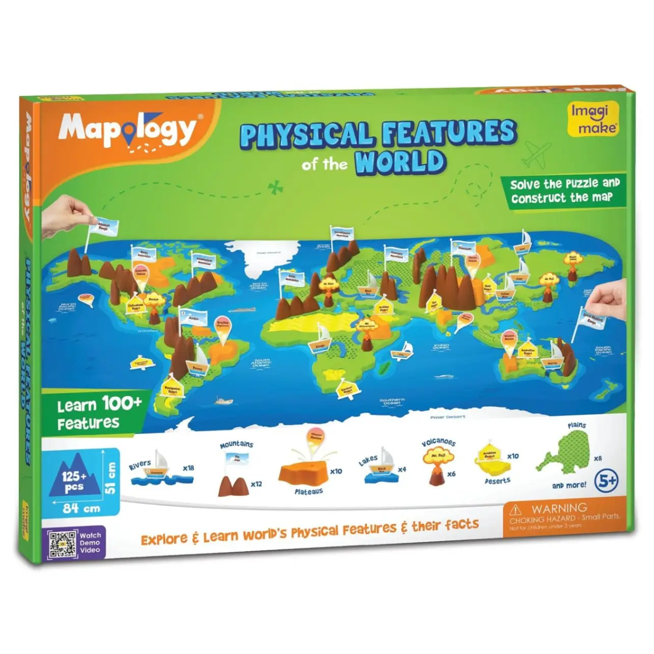 Imagimake Mapology Physical Features of World Map | 3D Puzzle & Construction Toy | Birthday Gift for Girls & Boys Ages 5,6,7,8,9,10,11,12 | DIY Science Kit for Kids view 4