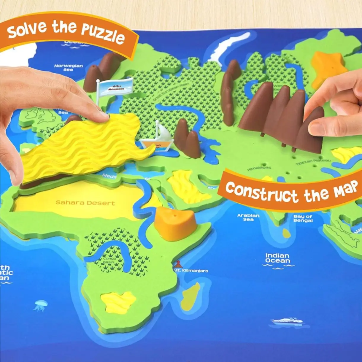 Imagimake Mapology Physical Features of World Map | 3D Puzzle & Construction Toy | Birthday Gift for Girls & Boys Ages 5,6,7,8,9,10,11,12 | DIY Science Kit for Kids view 5